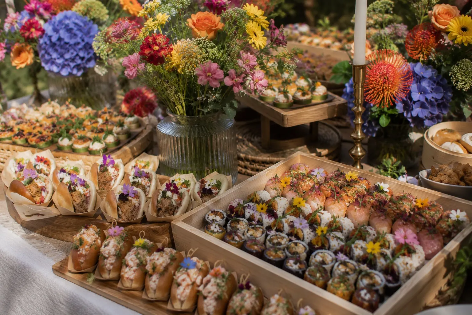 Buffet élégant Maison Yuzū — traiteur Bordeaux